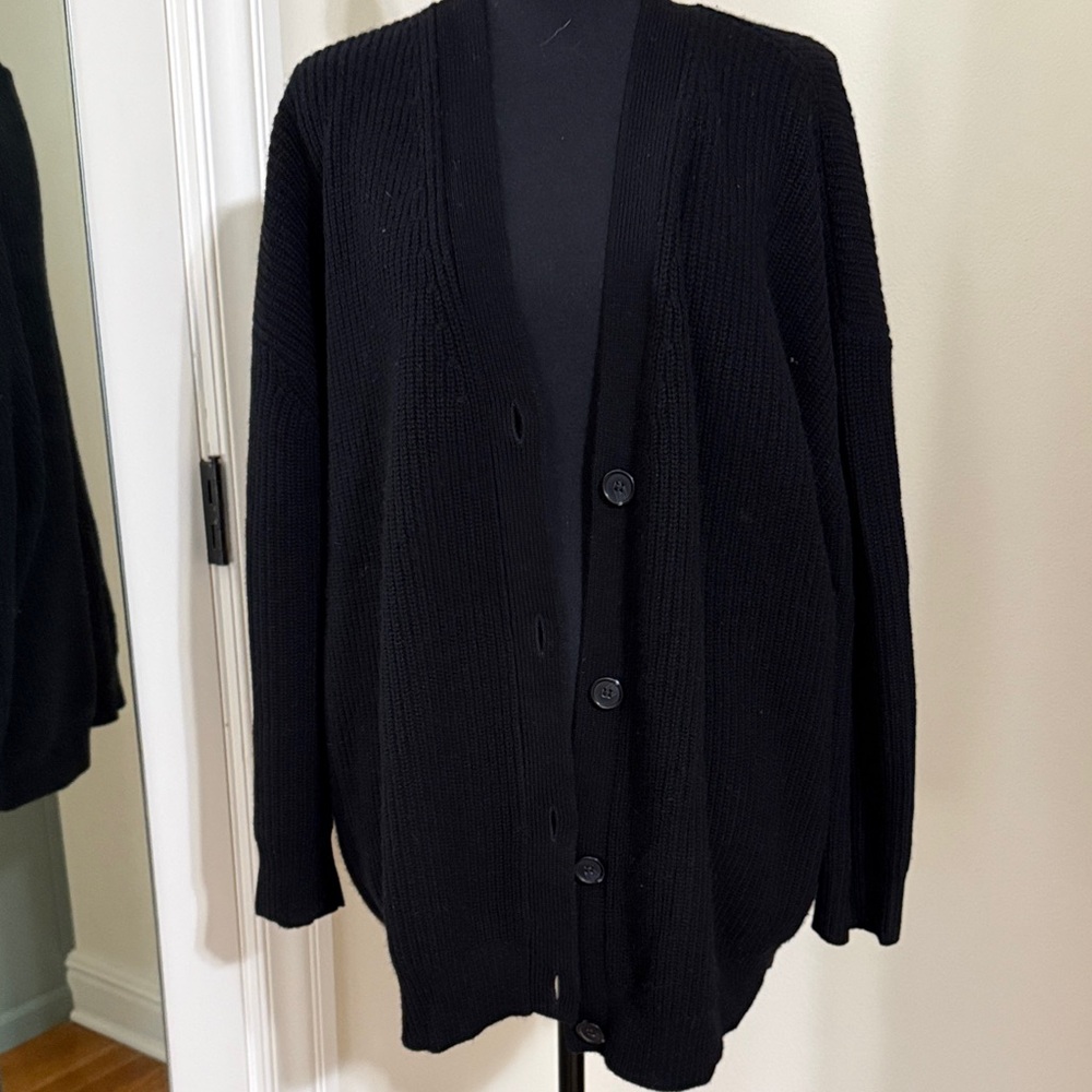 Jenni Kayne Oversized 100% Cashmere Black CocoonCardigan